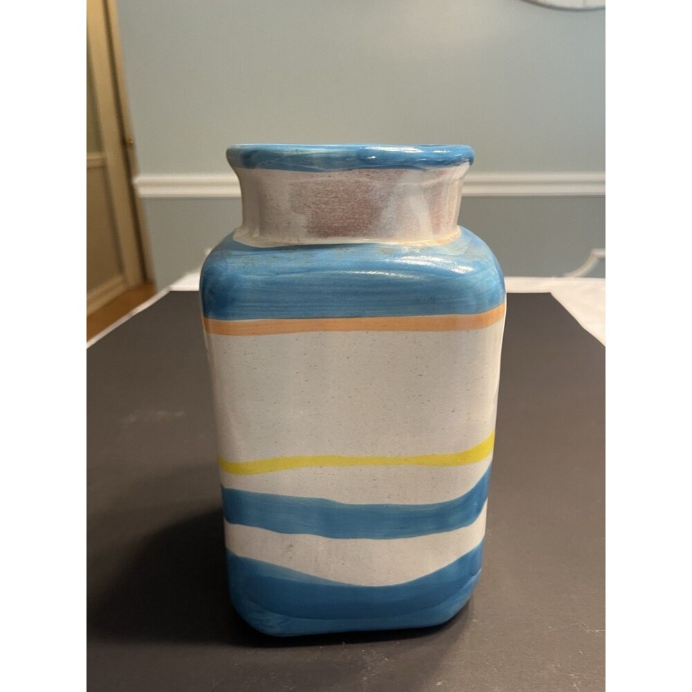 Anthropologie Brushstroke Striped Utensil Crock